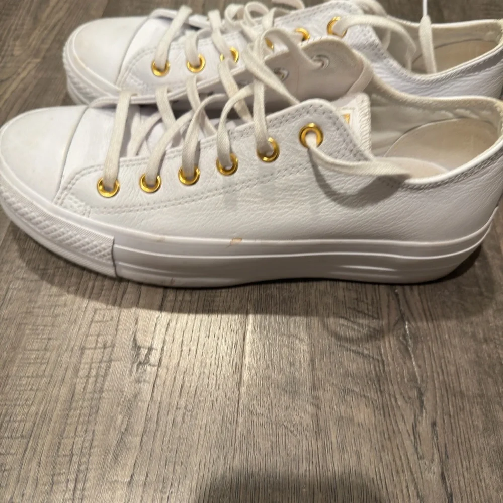 Converse All Star White with Gold Eyelets - Picture 4 of 6